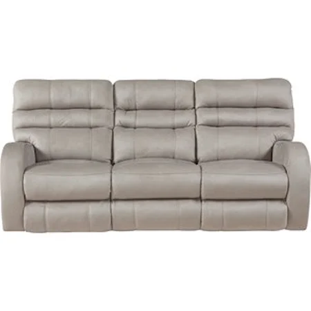 Contemporary Power Lay Flat Reclining Sofa with Power Headrest